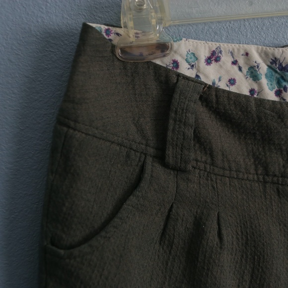 Olive Green Rolled Hem Short Shorts - Picture 2 of 4